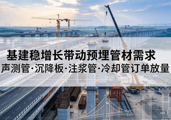 务川基建稳增长带动预埋监测管材需求，声测管、沉降板、注浆管订单持续放量